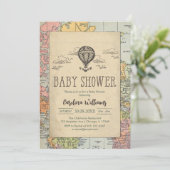 Classic World Travel Baby Shower Invitation 招待状 (スタンド正面)
