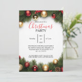 Classic Wreath Family Christmas Party Invitation 招待状 (スタンド正面)