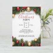 Classic Wreath Office Christmas Party Invitation 招待状 (スタンド正面)