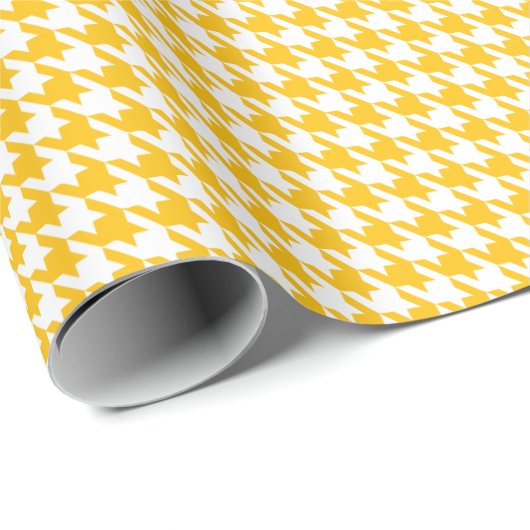 Classic Yellow and White Houndstooth Pattern  ラッピングペーパー (ロールコーナー)