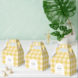 Classic yellow gingham preppy wedding favor boxes フェイバーボックス