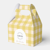 Classic yellow gingham preppy wedding favor boxes フェイバーボックス (裏面サイド)
