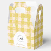 Classic yellow gingham preppy wedding favor boxes フェイバーボックス (オープン)