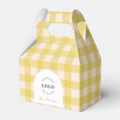 Classic yellow gingham preppy wedding favor boxes フェイバーボックス (正面サイド)
