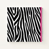 Classic Zebra Stripes Bright Pink Monogram ノートブック (裏面)