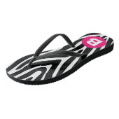 Classic Zebra Stripes Bright Pink Monogram ビーチサンダル (アングル)