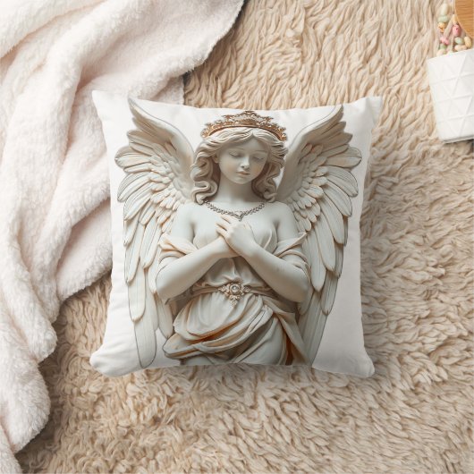 Classical Angel Statue in Pastel クッション (ブランケット)