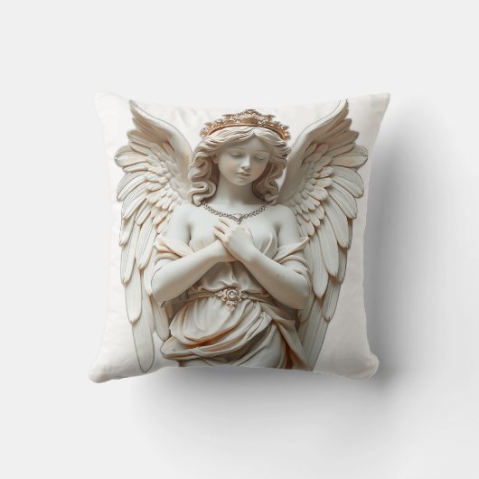 Classical Angel Statue in Pastel クッション (裏面)