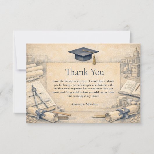 Classical Architecture Graduatio サンキューカード (正面)