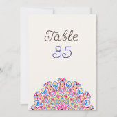 Classical Art Deco Mandala Wedding Table Number 招待状 (正面)