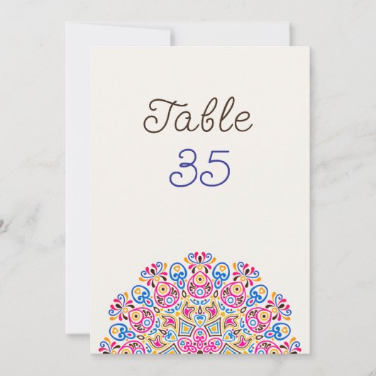 Classical Art Deco Mandala Wedding Table Number 招待状 (正面)