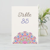 Classical Art Deco Mandala Wedding Table Number 招待状 (スタンド正面)