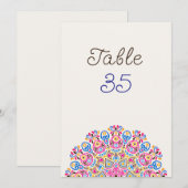 Classical Art Deco Mandala Wedding Table Number 招待状 (正面/裏面)