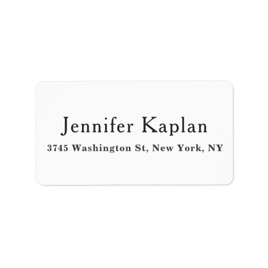 Classical Black & White Minimalist Professional ラベル (正面)