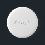 Classical Black & White Minimalist Professional 缶バッジ<br><div class="desc">Represent yourself with this classical,  elegant design. This template can be customized to meet all professional occupations.</div>