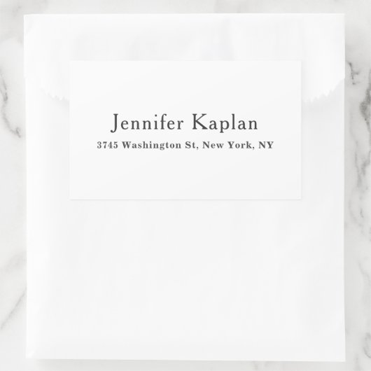 Classical Black & White Minimalist Professional 長方形シール (バッグ)