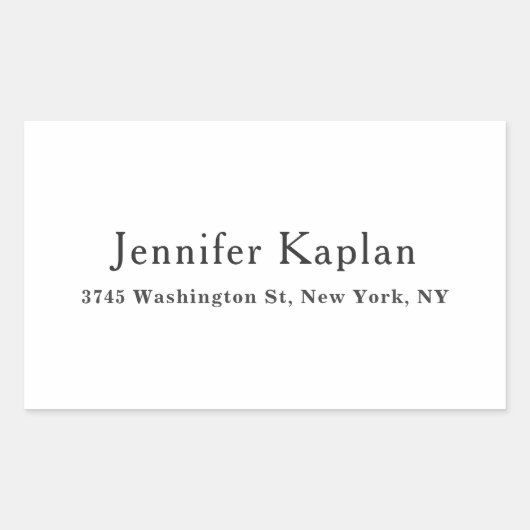 Classical Black & White Minimalist Professional 長方形シール (正面)