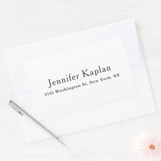 Classical Black & White Minimalist Professional 長方形シール (封筒)