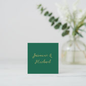 Classical Calligraphy Couple Names Green & Gold エンクロージャーカード (スタンド正面)