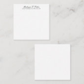 Classical Calligraphy Elegant Plain Black & White ノートカード (正面/裏面)