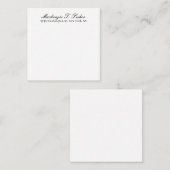 Classical Calligraphy Elegant Plain Black & White ノートカード (正面/裏面)