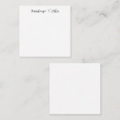 Classical Calligraphy Elegant Plain Black & White ノートカード (正面/裏面)