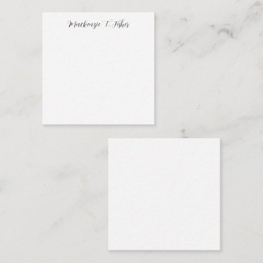 Classical Calligraphy Elegant Plain Black & White ノートカード (正面/裏面)