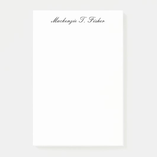 Classical Calligraphy Elegant Plain Black & White ポストイット (正面)