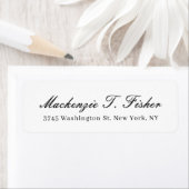 Classical Calligraphy Elegant Plain Black & White ラベル (インサイチュ)