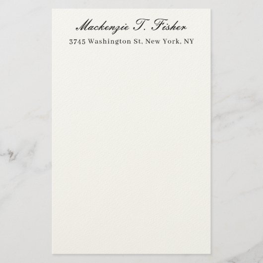 Classical Calligraphy Elegant Plain Black & White 便箋 (正面)