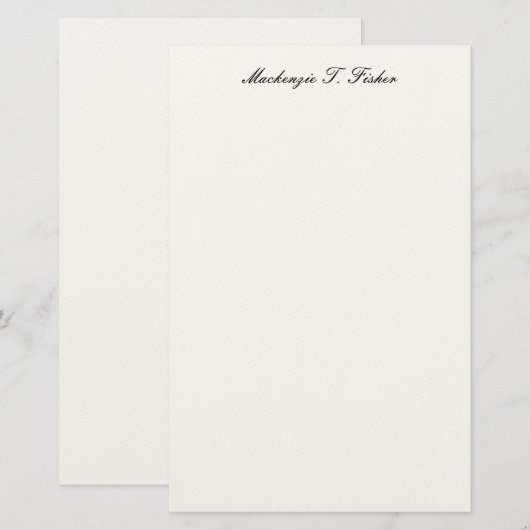 Classical Calligraphy Elegant Plain Black & White 便箋 (正面/裏面)