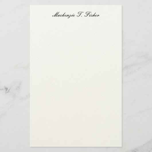 Classical Calligraphy Elegant Plain Black & White 便箋 (正面)