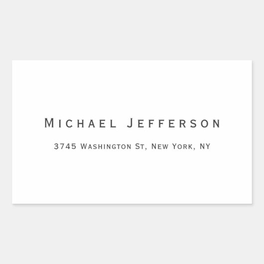 Classical Creative Trendy Black & White Minimalist 長方形シール (正面)