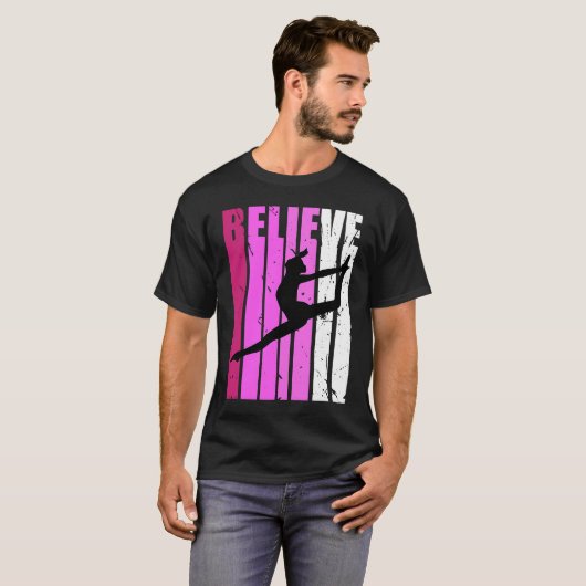 Classical Dance Pink Team Fan Believe Motivational Tシャツ (正面フル)