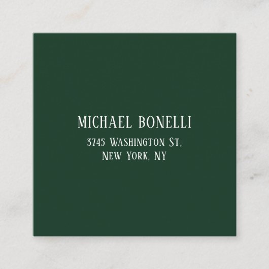 Classical Dark Green Elegant Serif Font Minimalist エンクロージャーカード (正面)