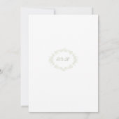 Classical Floral Crest Elegant Wedding Invitation 招待状 (裏面)