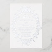 Classical Floral Crest Elegant Wedding Invitation 箔招待状 (正面)