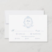 Classical Floral Crest RSVP Meal Choice Card (正面)