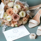 Classical Floral Crest RSVP Meal Choice Card