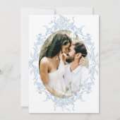 Classical Floral Crest Save the Date Photo Card セーブザデート (裏面)