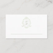 Classical Floral Crest Wedding Place Card プレイスカード (裏面)
