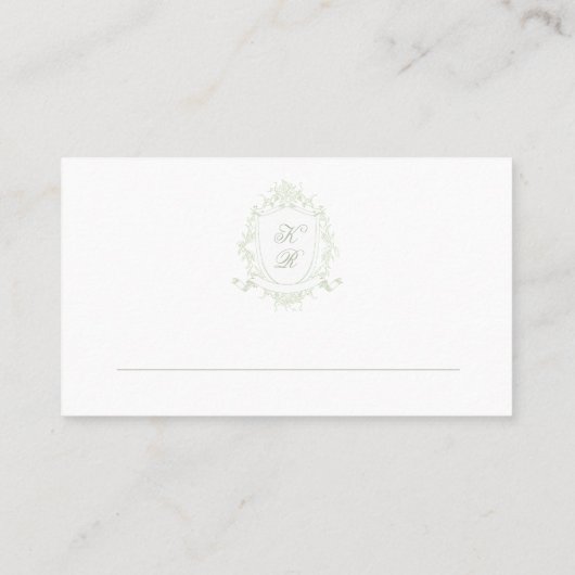 Classical Floral Crest Wedding Place Card プレイスカード (裏面)