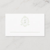Classical Floral Crest Wedding Place Card プレイスカード (正面)