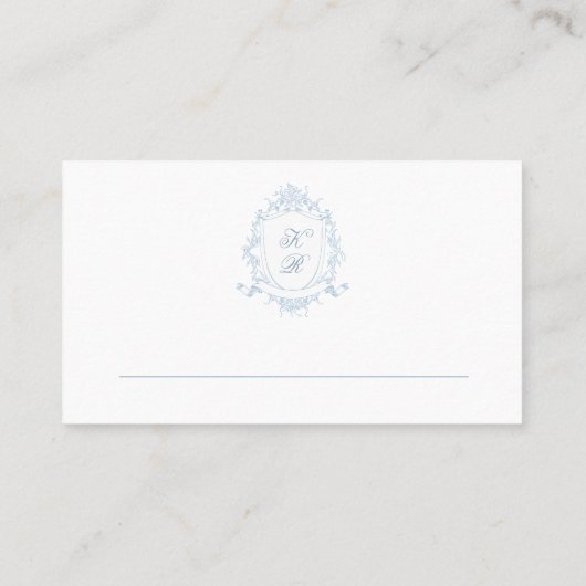 Classical Floral Crest Wedding Place Card プレイスカード (裏面)