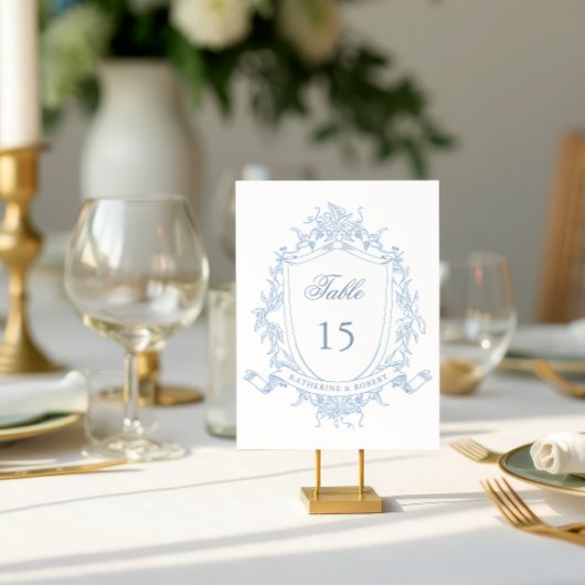 Classical Floral Crest Wedding Table Number テーブルナンバー