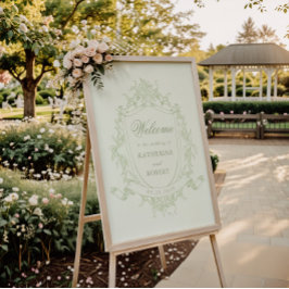 Classical Floral Wedding Crest Welcome ポスター