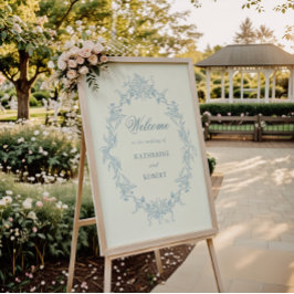 Classical Floral Wedding Crest Welcome ポスター