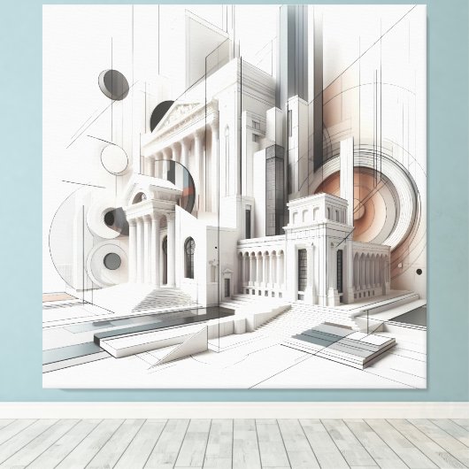 Classical Fusion Architecture キャンバスプリント (インサイチュ (ウッドフロア))