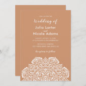 Classical Geometric Mandala Pattern Wedding 招待状 (正面/裏面)