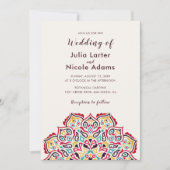 Classical Geometric Mandala Pattern Wedding 招待状 (正面)